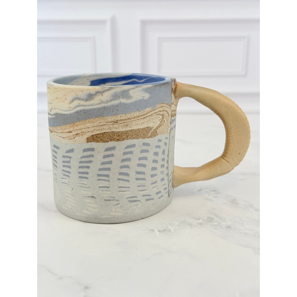 VTG 1993 Handmade Buzzard Mountain Slab Pottery Haley & Siegele Mug Cup